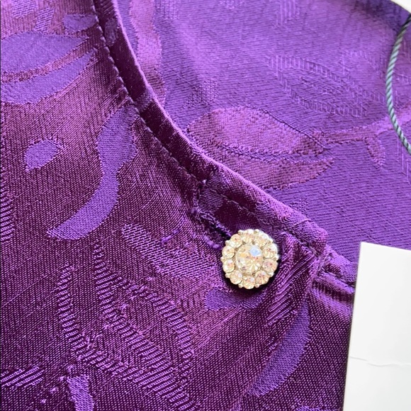 NWT Zara Purple Jacquard Cropped Blouse - Picture 5 of 10